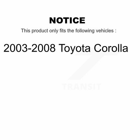 Tmc Front Rear Suspension Struts Kit For 2003-2008 Toyota Corolla K78-100876